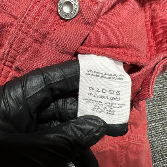 Free People Denim Jacket Women's L Red Christmas Pockets Trucker Rumors - Picture 10 of 13